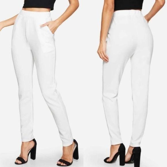 BLACK Tailored skinny cut pants pockets high rise - Picture 2 of 7